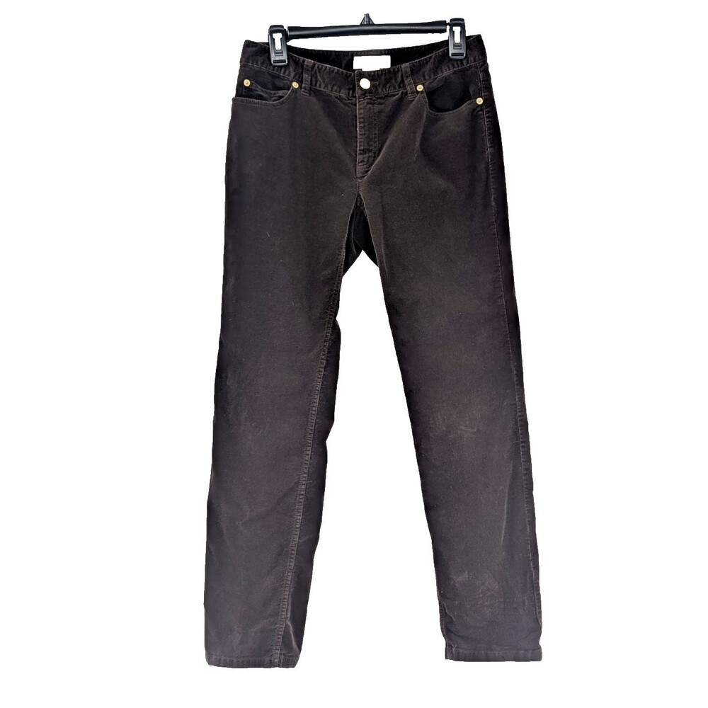 Michael Kors Dark Brown Straight Leg Low Rise Corduroy Pants Y2K Size 6 30x30